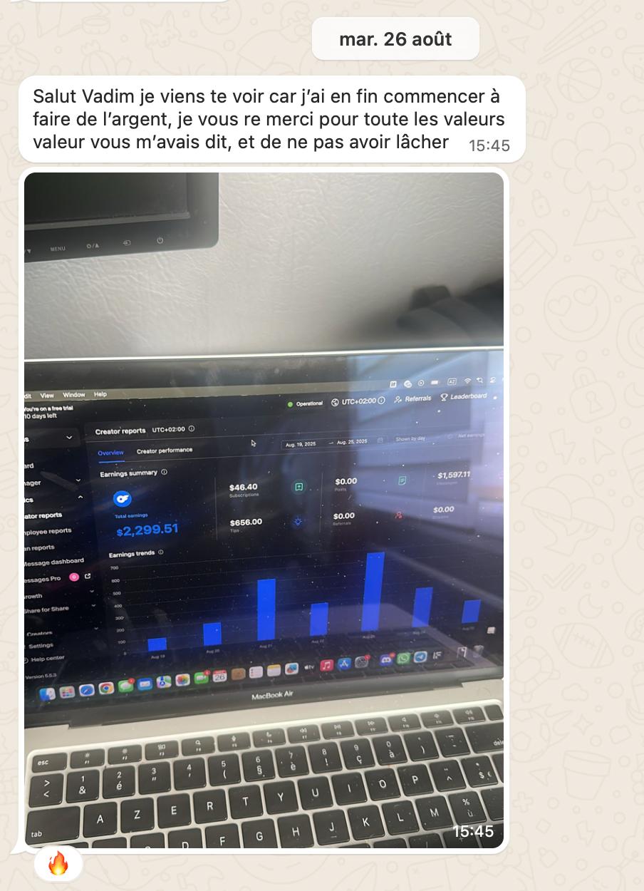 Résultat client Bootcamp OnlyBuilders