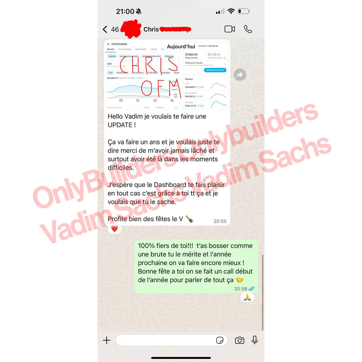 Résultat client Bootcamp OnlyBuilders