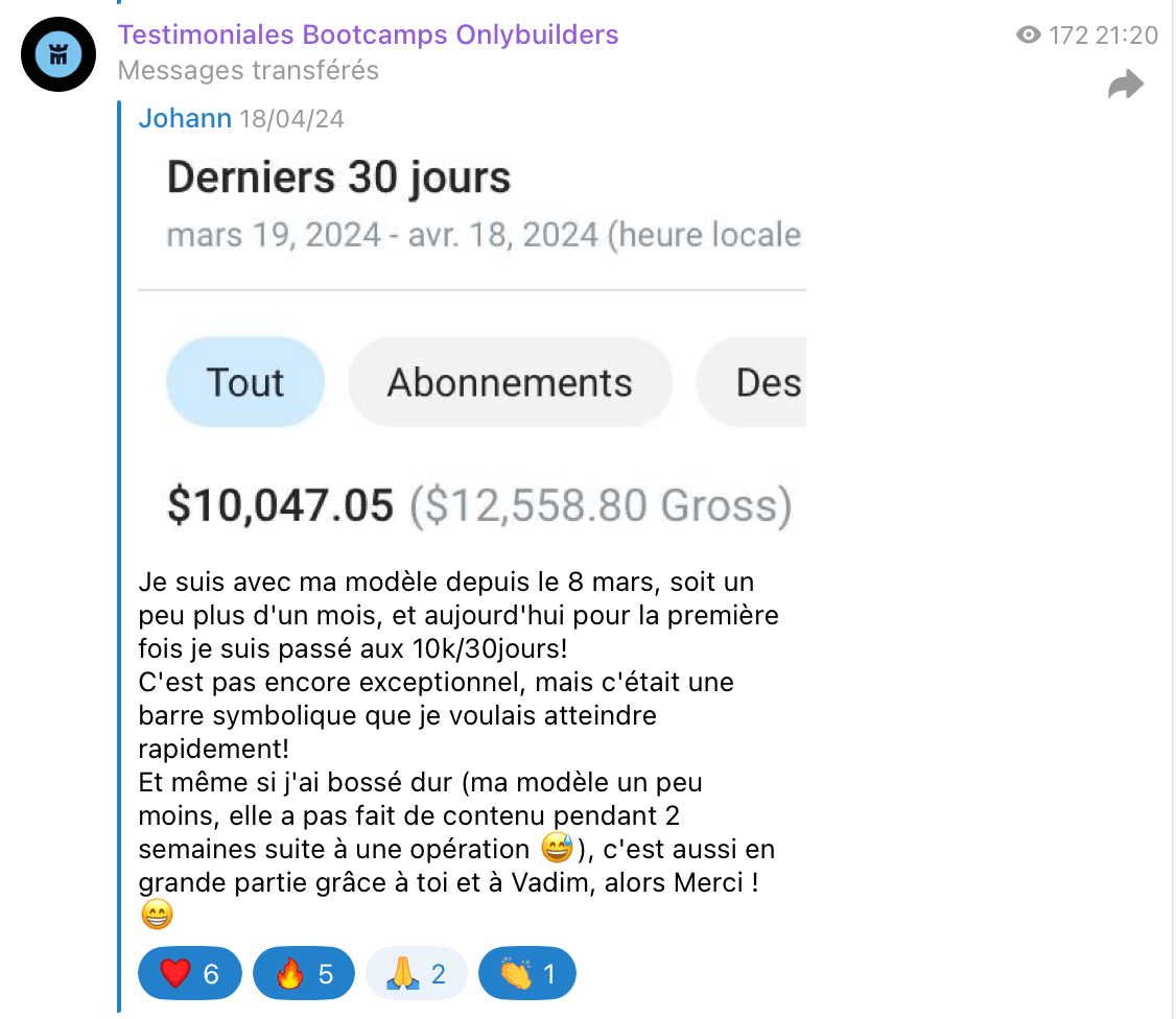 Témoignage client Bootcamp OnlyBuilders