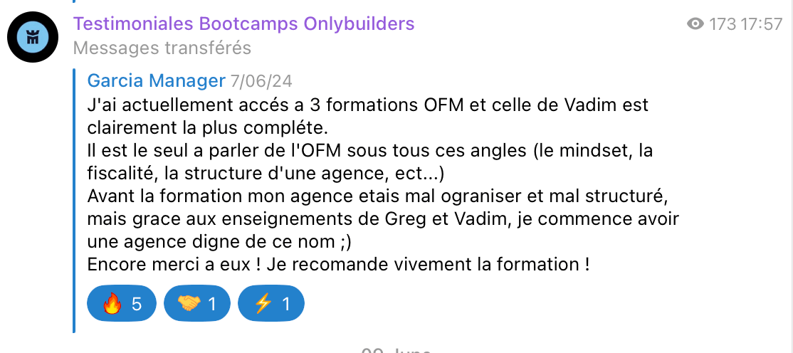 Témoignage client Bootcamp OnlyBuilders